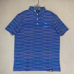 Sunday Swagger Polo Shirt Mens M Blue Striped Golf Performance Short Sleeve‎ NWT
